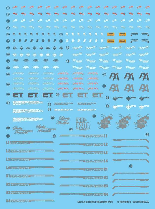 G-Rework Water Decal For MGEX Strike Freedom - A-Z Toy Hobby