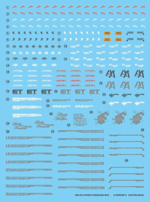 G-Rework Water Decal For MGEX Strike Freedom - A-Z Toy Hobby