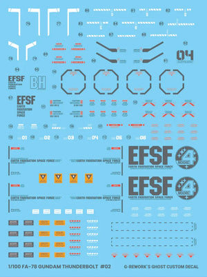 G-Rework Water Decal For MG Full Armor Thunderbolt Ver. Ka - A-Z Toy Hobby