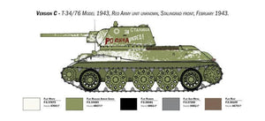Italeri 6570 T-34/76 Model 1943 Tank Premium Edition 1/35 Model Kit - A-Z Toy Hobby