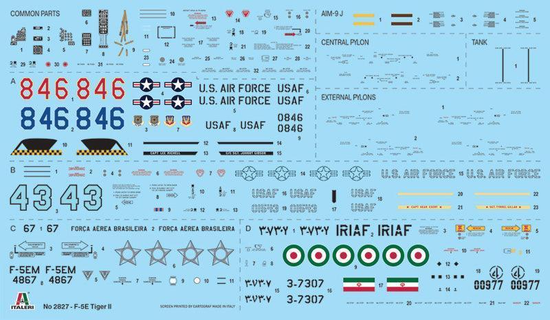 Italeri 2827 F-5E Tiger II 1/48 Model Kit - A-Z Toy Hobby