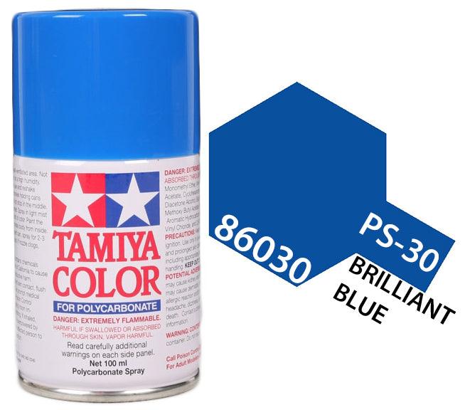 Tamiya 86030 PS-30 Brilliant Blue Polycarbonate Spray Paint 100ml TAM86030 - A-Z Toy Hobby