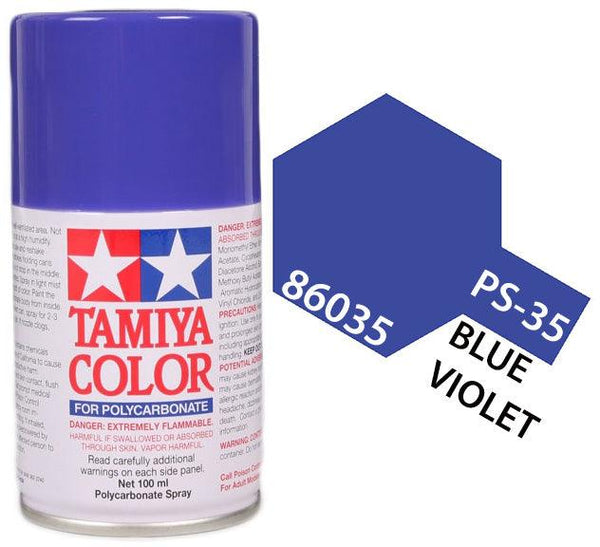 Tamiya 86035 PS-35 Blue Violet Polycarbonate Spray Paint 100ml TAM86035 - A-Z Toy Hobby