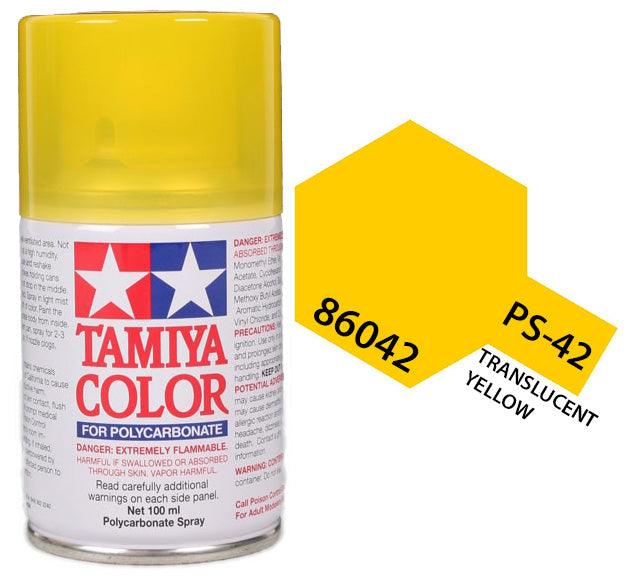 Tamiya 86042 PS-42 Translucent Yellow Polycarbonate Spray Paint 100ml TAM86042 - A-Z Toy Hobby