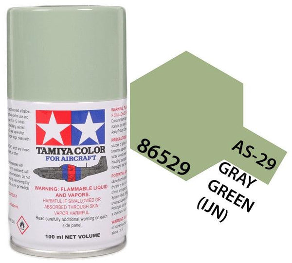 Tamiya 86529 AS-29 Gray Green (IJN) Aircraft Lacquer Spray Paint 100ml - A-Z Toy Hobby