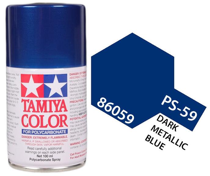 Tamiya 86059 PS-59 Dark Metallic Blue Polycarbonate Spray Paint 100ml TAM86059 - A-Z Toy Hobby