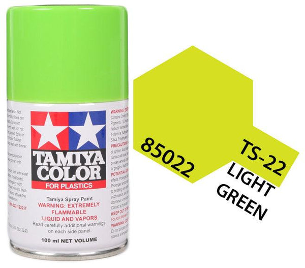 Tamiya 85022 TS-22 Light Green Lacquer Spray Paint 100ml TAM85022 - A-Z Toy Hobby