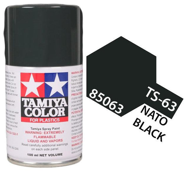 Tamiya 85063 TS-63 Nato Black Lacquer Spray Paint 100ml TAM85063 - A-Z Toy Hobby