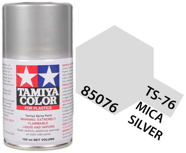 Tamiya 85076 TS-76 Mica Silver Lacquer Spray Paint 100ml TAM85076 - A-Z Toy Hobby