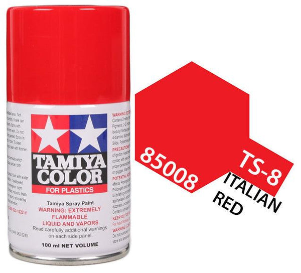 Tamiya 85008 TS-8 Italian Red Lacquer Spray Paint 100ml TAM85008 - A-Z Toy Hobby