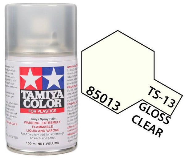 Tamiya 85013 TS-13 Gloss Clear Top Coat Lacquer Spray Paint 100ml TAM85013 - A-Z Toy Hobby
