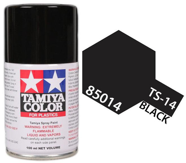 Tamiya 85014 TS-14 Black Lacquer Spray Paint 100ml TAM85014 - A-Z Toy Hobby