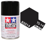 Tamiya 85014 TS-14 Black Lacquer Spray Paint 100ml TAM85014 - A-Z Toy Hobby