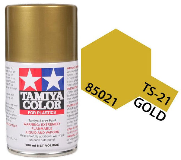 Tamiya 85021 TS-21 Gold Spray Lacquer Spray Paint 100ml TAM85021 - A-Z Toy Hobby