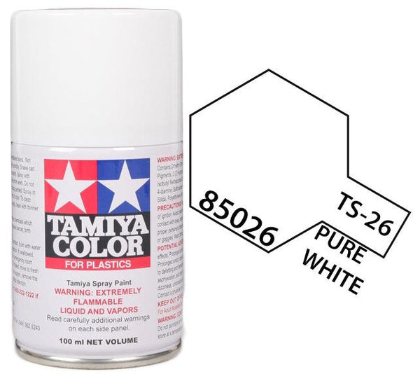 Tamiya 85026 TS-26 Pure White Lacquer Spray Paint 100ml TAM85026 - A-Z Toy Hobby