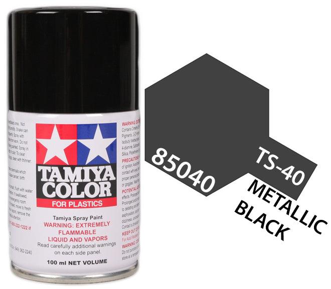 Tamiya 85040 TS-40 Metallic Black Lacquer Spray Paint 100ml TAM85040 - A-Z Toy Hobby