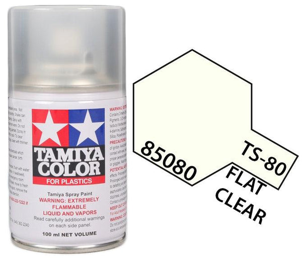 Tamiya 85080 TS-80 Matte Flat Clear Top Coat Lacquer Spray Paint 100ml TAM85080 - A-Z Toy Hobby