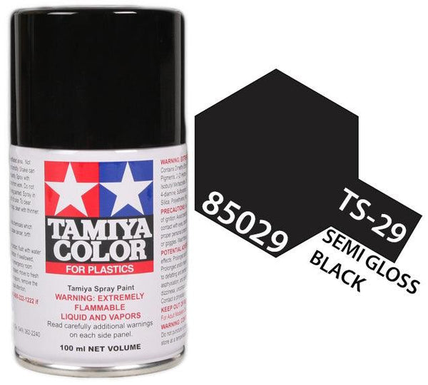 Tamiya 85029 TS-29 Semi Gloss Black Lacquer Spray Paint 100ml TAM85029 - A-Z Toy Hobby