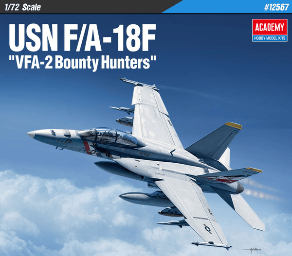 Academy #12567 USN F/A-18F "VFA-2 Bounty Hunters" 1/72 Model Kit - A-Z Toy Hobby