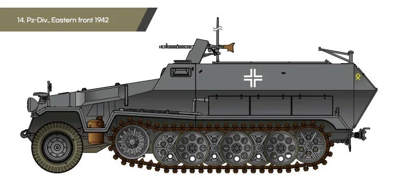 Academy 13540 German Sd.Kfz.251/1 Ausf.C 1/35 Model Kit - A-Z Toy Hobby