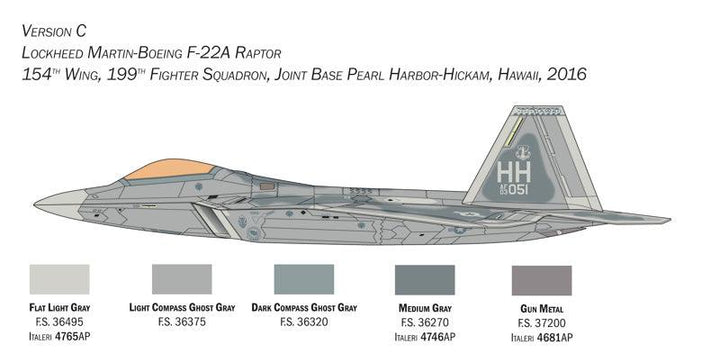 Italeri #2822 F-22A Raptor 1/48 Model Kit - A-Z Toy Hobby