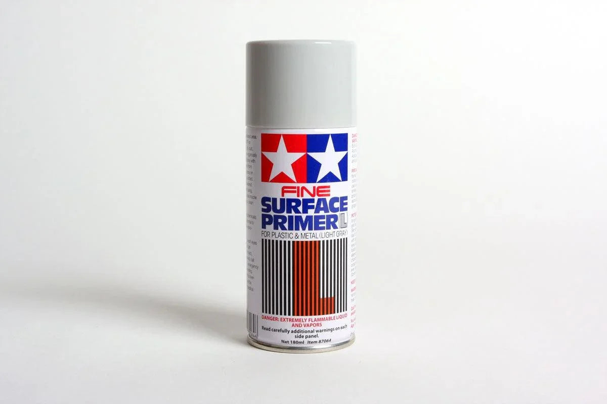 Tamiya 87064 Fine Surface Primer L Light Gray Spray Paint 180ml TAM87064 - A-Z Toy Hobby