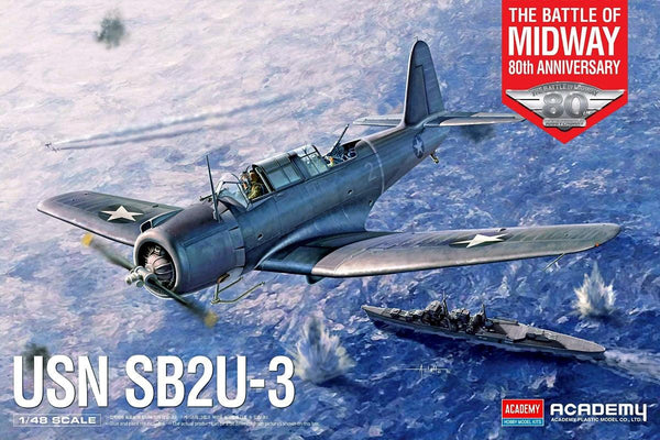 Academy 12350 USN SB2U-3 Vindicator Battle of Midway 1/48 Model Kit - A-Z Toy Hobby