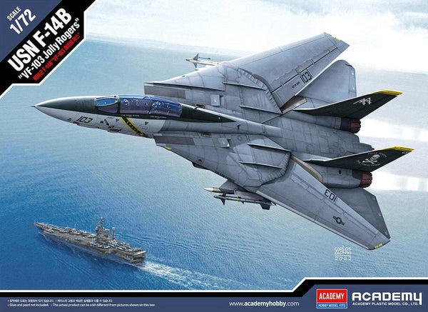 Academy 12578 USN F-14B Tomcat "VF-103 Jolly Rogers" 1/72 Model Kit - A-Z Toy Hobby