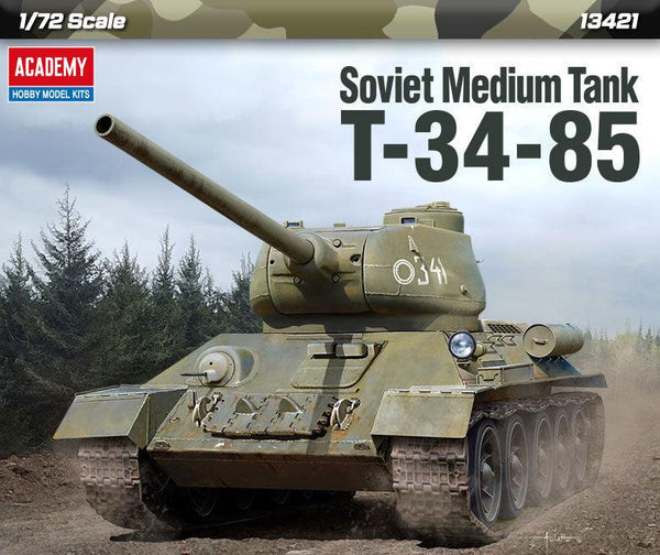 Academy 13421 Soviet Medium Tank T-34-85 1/72 Model Kit - A-Z Toy Hobby