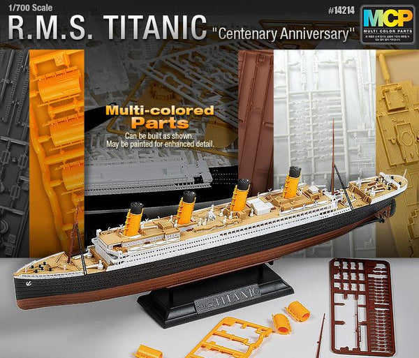 Academy 14214 R.M.S Titanic "Centenary Anniversary" Multi-Colored Parts 1/700 Model Kit - A-Z Toy Hobby