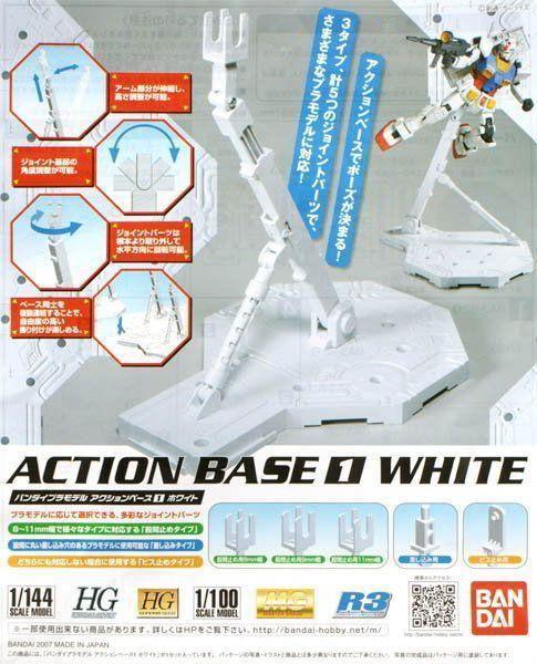 Bandai Action Base 1 White 1/100 1/144 Display Stand - A-Z Toy Hobby