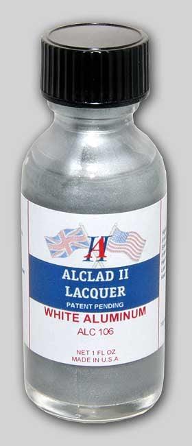 Alclad II ALC-106 White Aluminum Lacquer Paint 1oz - A-Z Toy Hobby