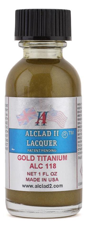 Alclad II ALC-118 Gold Titanium Lacquer Paint 1oz - A-Z Toy Hobby