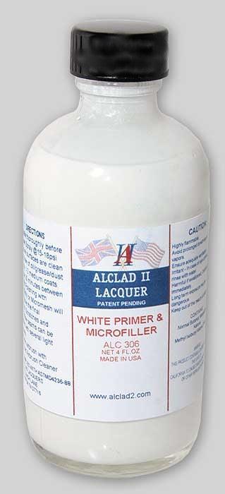 Alclad II ALC-306 White Primer & Microfiller Paint 4oz - A-Z Toy Hobby