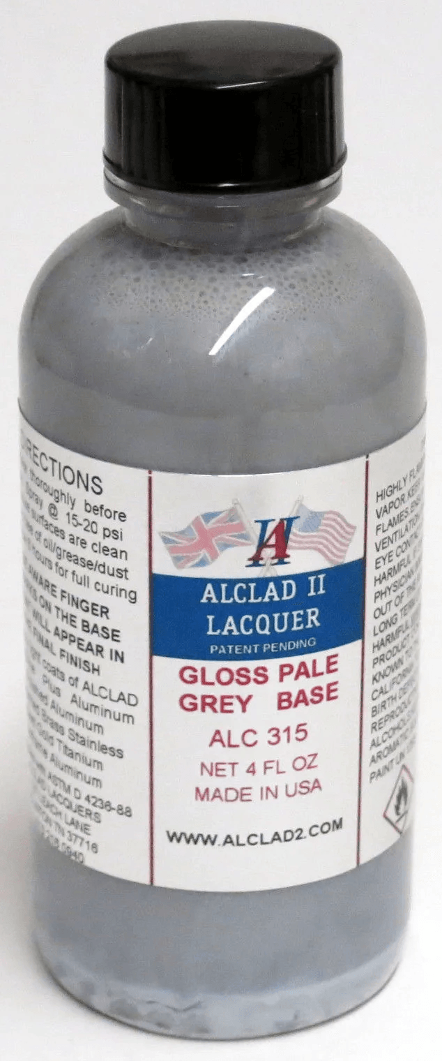 Alclad II ALC-315 Gloss Medium Pale Gray Base Primer Paint 4oz - A-Z Toy Hobby