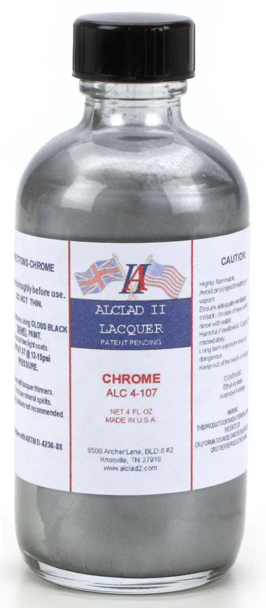 Alclad II ALC-4107 Chrome Lacquer Paint 4oz - A-Z Toy Hobby
