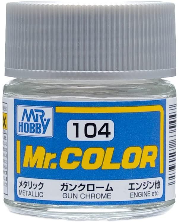 Mr. Hobby C104 Mr. Color Metallic Gloss Gun Chrome Lacquer Paint 10ml - A-Z Toy Hobby