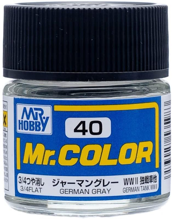 Mr. Hobby C40 Mr. Color Flat German Gray Lacquer Paint 10ml - A-Z Toy Hobby