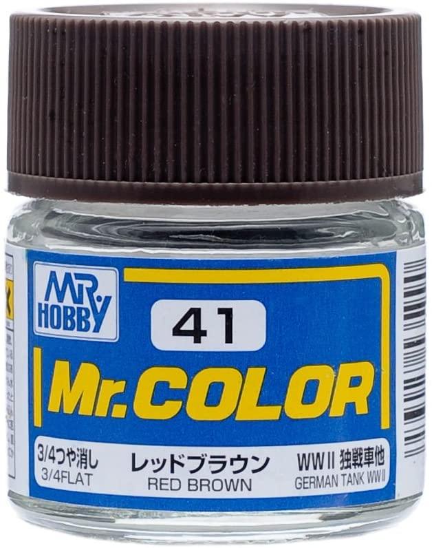Mr. Hobby C41 Mr. Color Flat Red Brown Lacquer Paint 10ml - A-Z Toy Hobby