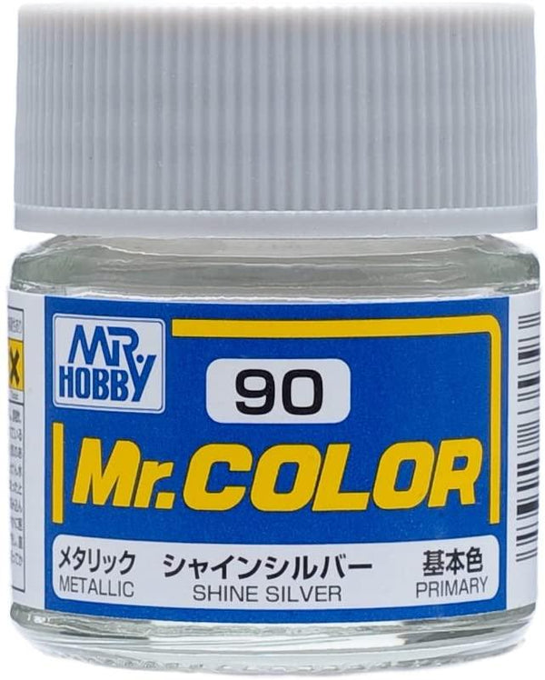 Mr. Hobby C90 Mr. Color Metallic Shine Silver Lacquer Paint 10ml - A-Z Toy Hobby