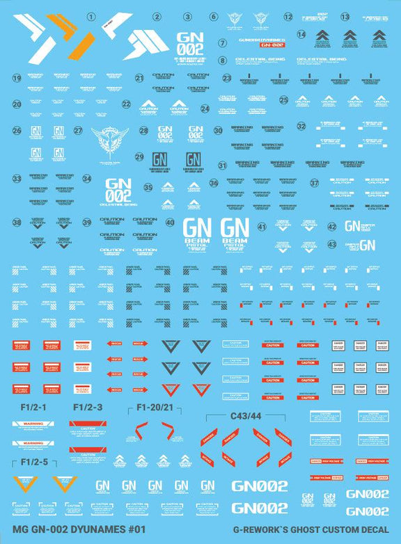 G-Rework Water Decal For MG Dynames - A-Z Toy Hobby