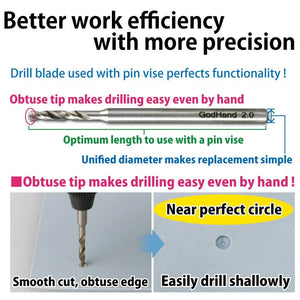 GodHand Drill Bit Set B of 5 1mm-3mm GH-DB-5B - A-Z Toy Hobby