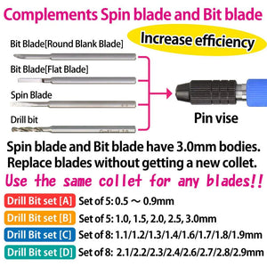 GodHand Drill Bit Set B of 5 1mm-3mm GH-DB-5B - A-Z Toy Hobby