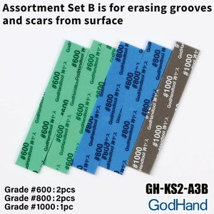 GodHand Kamiyasu Sanding Sponge Stick 2mm Set B (600, 800, 1000) GH-KS2-A3B - A-Z Toy Hobby