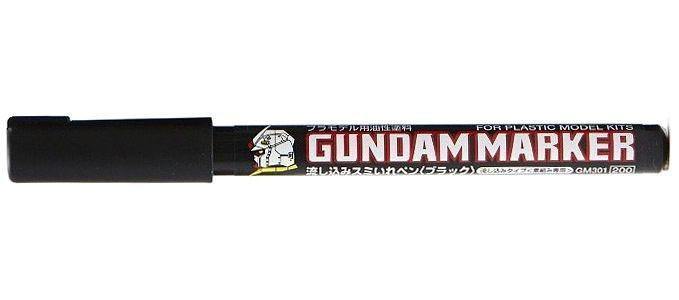 Mr. Hobby Gundam Marker GM301P Pour Type Black (Extra Thin Type For Panel Lines) - A-Z Toy Hobby