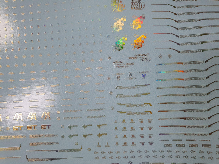 Delpi Gold Holo Water Decal For MGEX Strike Freedom - A-Z Toy Hobby