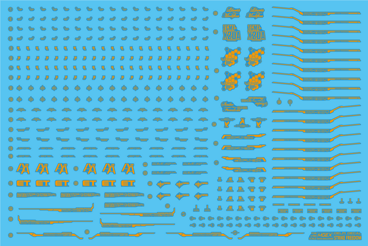 Delpi Gold Holo Water Decal For MGEX Strike Freedom - A-Z Toy Hobby