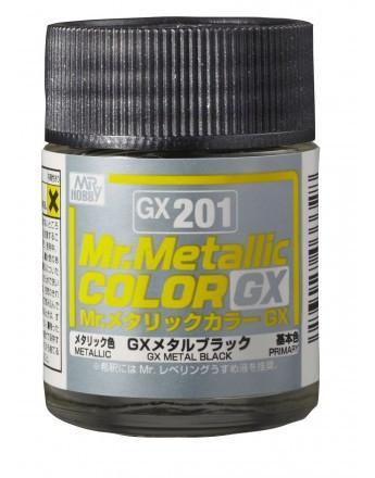 Mr. Hobby GX201 Mr. Metallic Color GX Metal Black Lacquer Paint 18ml - A-Z Toy Hobby