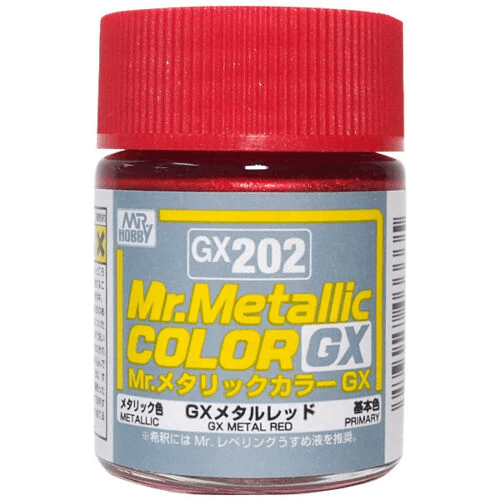 Mr. Hobby GX202 Mr. Metallic Color GX Metal Red Lacquer Paint 18ml - A-Z Toy Hobby