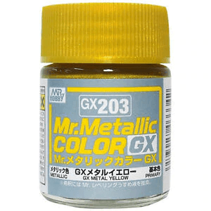 Mr. Hobby GX203 Mr. Metallic Color GX Metal Yellow Lacquer Paint 18ml - A-Z Toy Hobby